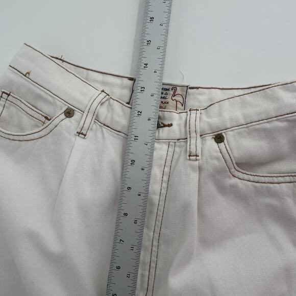 Free People -185 X Sandrine Rose Jeans Sz 26 High Rise Relaxed Fit Ankle White - Picture 9 of 10